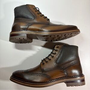 Johnston & Murphy Wingtip Stearling Lined Boots Men  Sz. 8.5 Brand New No Box